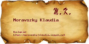 Moravszky Klaudia névjegykártya